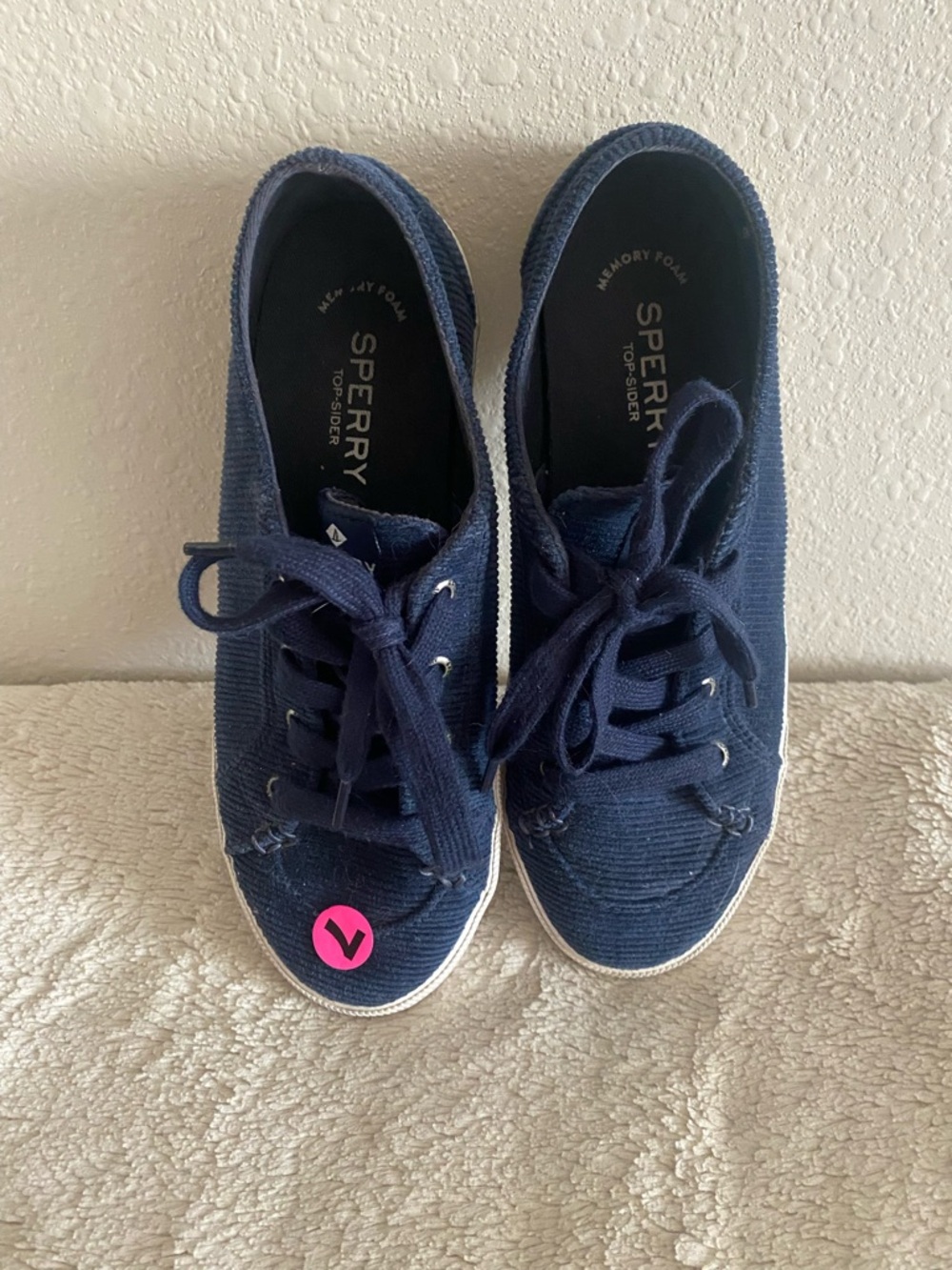 Sperry Navy Corduroy Low-Top Women's Sneakers Size 7